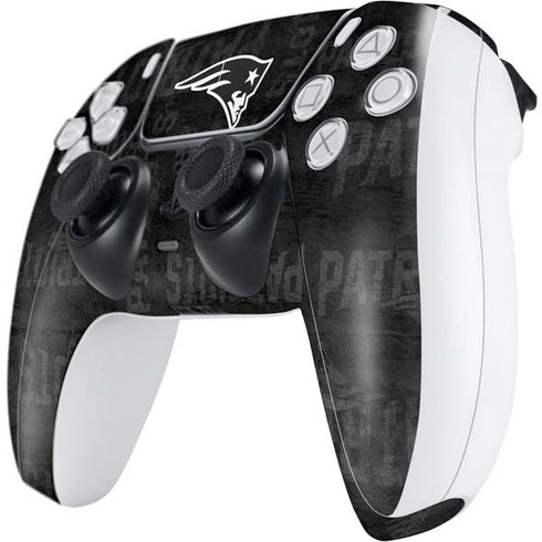 NFL New England Patriots Black & White PS5 Controller Skin